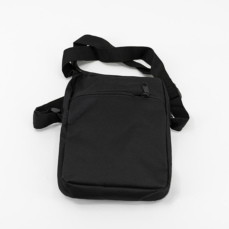 Punk Rock Mens Message Bag Black Canvas Shoulder Bag Casual Handbag Travel Bag