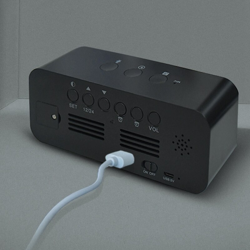 Digital Alarm Clock,Mirror Music Clock ,Sound Control,Dual Alarms,12/24 H,8 Alarm Ringtones,Volume&Brightness Adjustable,Recharg