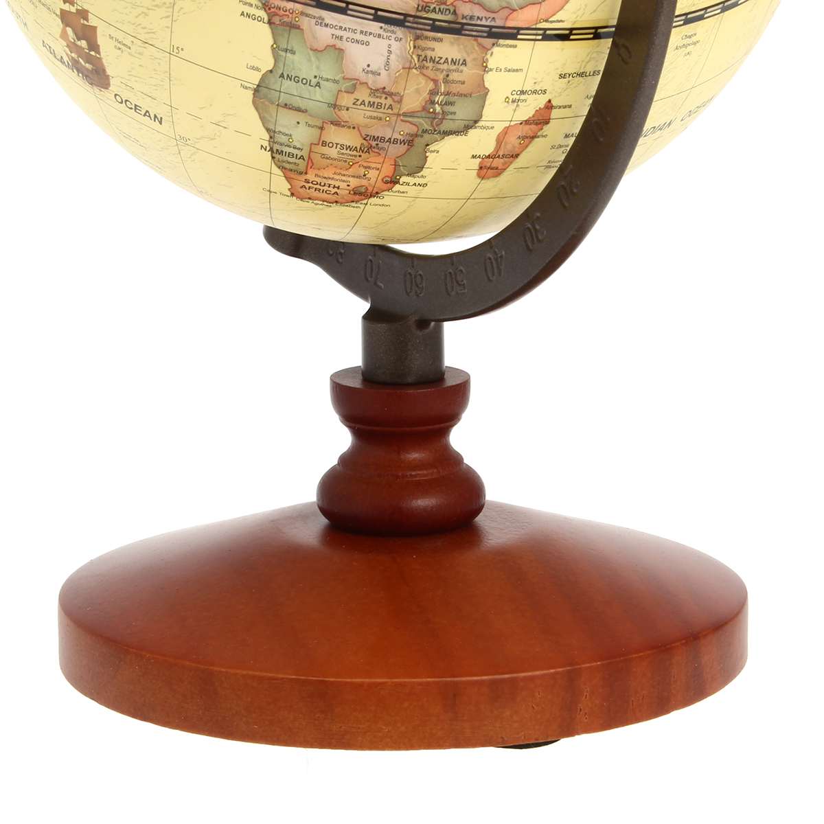Aarde Globe 5.5 "Vintage Houten Ornamenten Wereldbol Constellation Kaart
