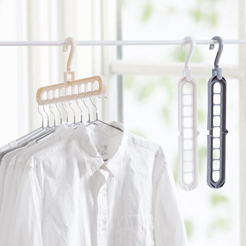 9-hole Clothes hanger organizer Space Saving Hanger multi-function folding magic hangers drying Racks Scarf clothes Storage