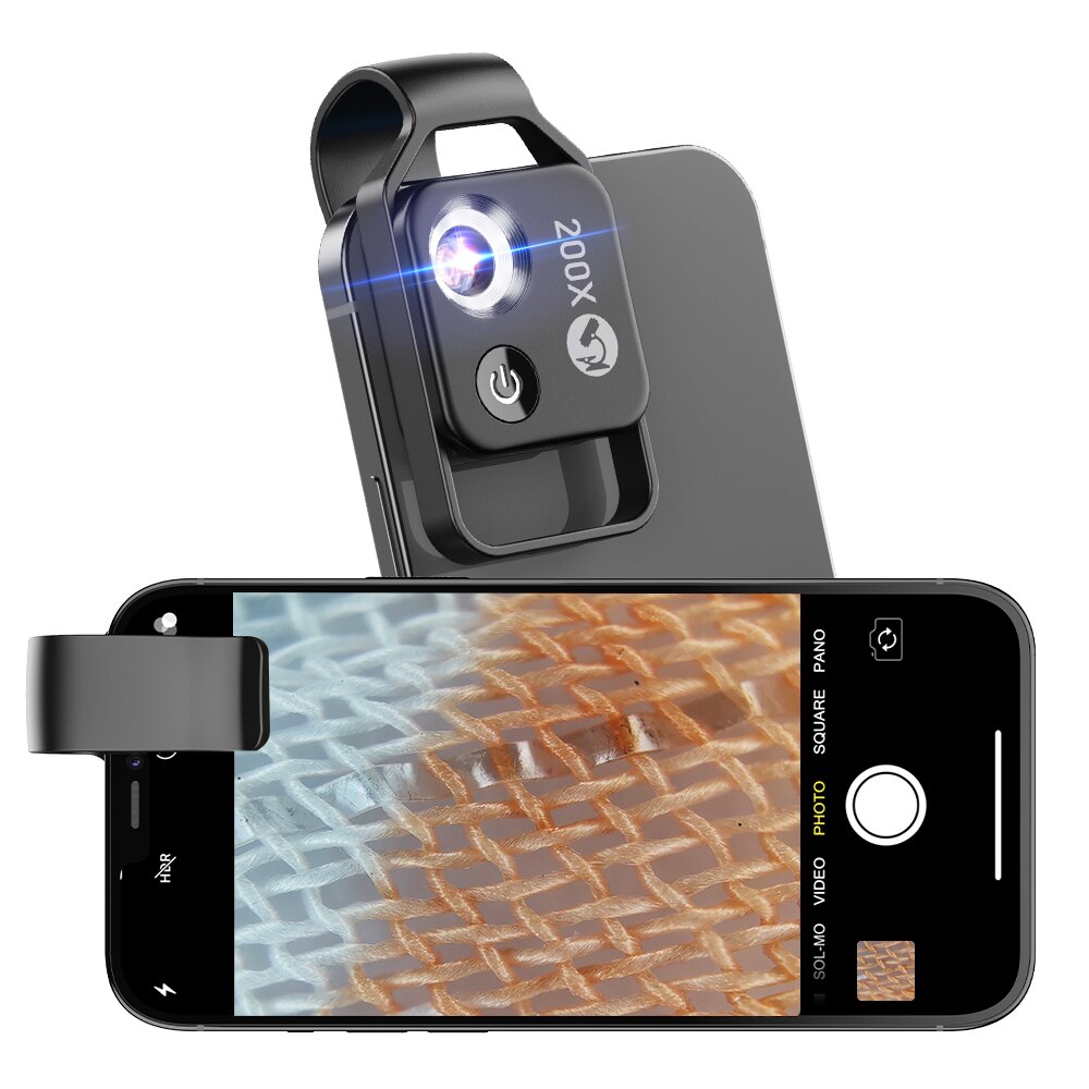 200X Cpl Microscoop Lens Mobiele Telefoon Macro Lens Hoge Vergroting Led Mini Draagbare Lens Voor Iphone Alle Smartphone