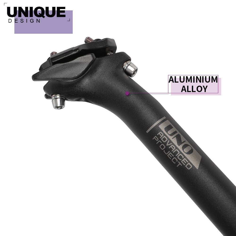 UNO-tija de sillín de bicicleta de montaña, poste de asiento de bicicleta de carretera, piezas de 27,2/30,8/31,6x350mm, tubo de asiento de aluminio Offset de 17mm