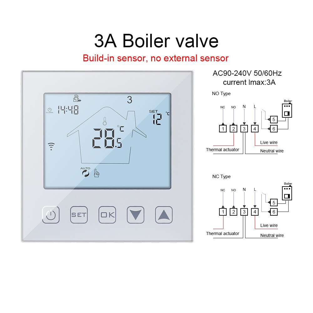 Tuya WiFi termostato sistema di controllo della temperatura intelligente per acqua/riscaldamento a pavimento elettrico caldaia a Gas funziona con Alexa Google Home: 3A Water Gas Boiler