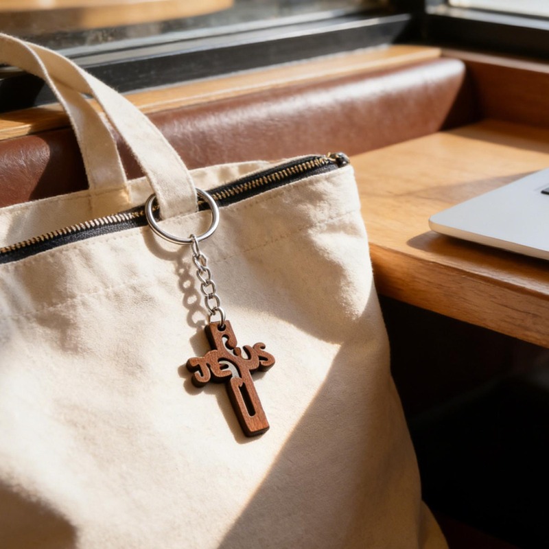 Kerstmis houten kruisje charme mini houten kruis stressverlichting hangend spiritueel religieus Bijbelvers dankjewel cadeaus
