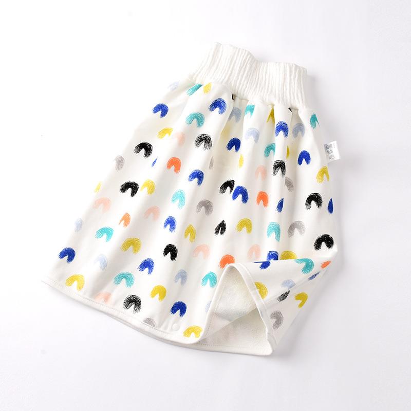 wearable changing pad covers waterproof diaper nappy skirt machine washable urine pad infants baby diaper changing mat be worn: M rainbow