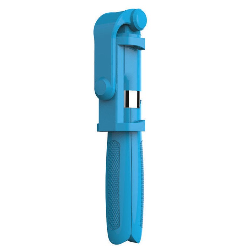 Bluetooth Selfie Stick Tripod - Extendable 185mm Folded Length - Remote Shutter - Phone Holder: Blue