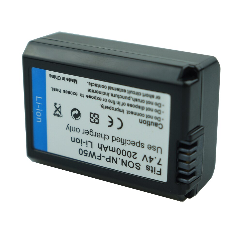 2000mAh NP-FW50 NP FW50 Batterij + LED USB Dual Charger voor Sony Alpha a6500 a6300 a7 7R a7R a7R II a7II NEX-3 NEX-3N NEX-5