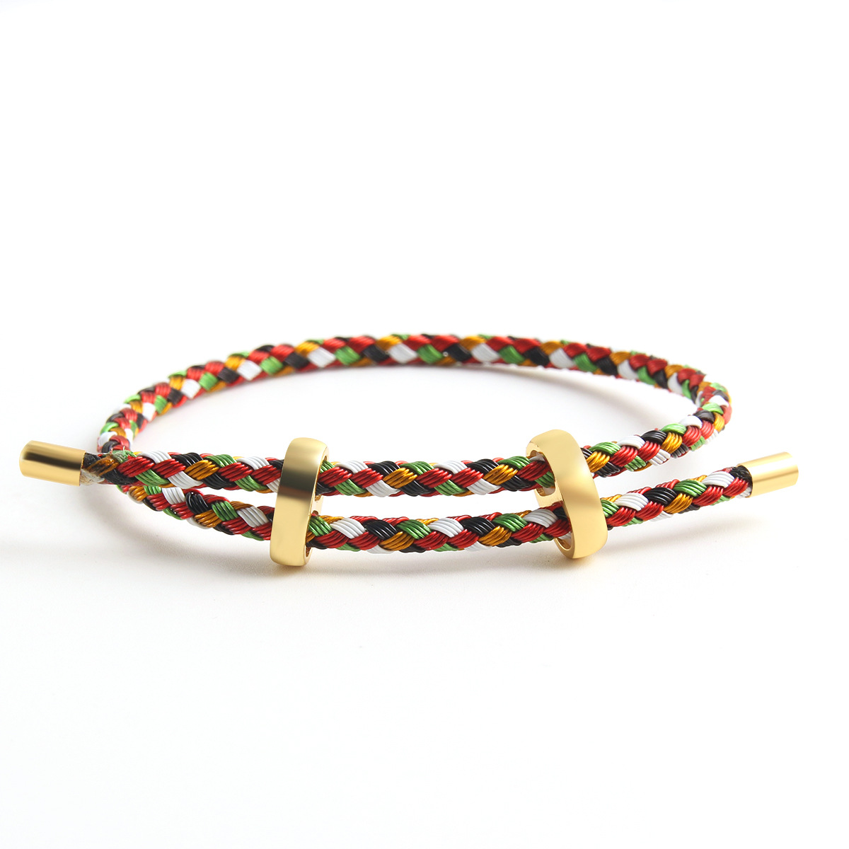 BenS fil corde Bracelet pour femmes coloré à la main bricolage hommes Bracelets réglable corde Bracelet bijoux B13: Plaqué or antique