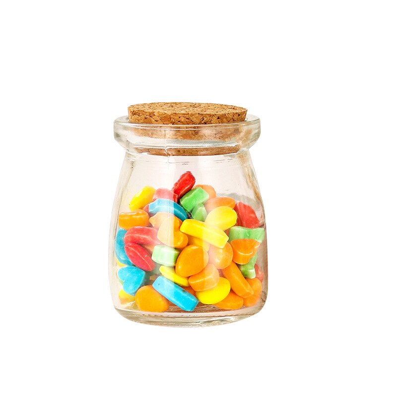 Frasco de vidro pequeno clássico com tampa mini frasco de mel com cortiça para wdings e festas farmacêuticos diy artesanato doces pudim iogurte