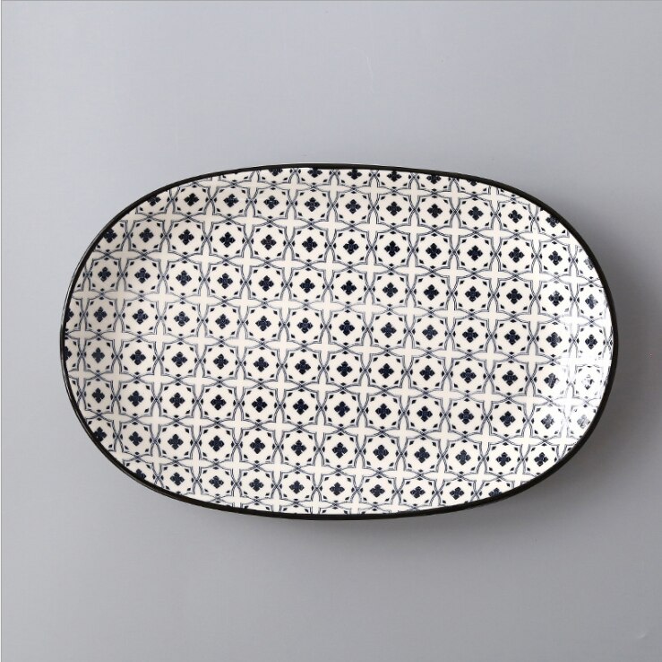 30*19.2cm 12 Inch Fish Dish Underglaze Color Home Dish Plate Hotel Ceramic Plate For Kitchen Tableware: 4