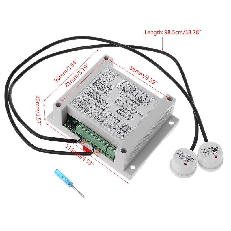 AC 100-220V Liquid Level Intelligent Detector Non-contact Sensor Automatic Control Liquid Water Level Detection Tool
