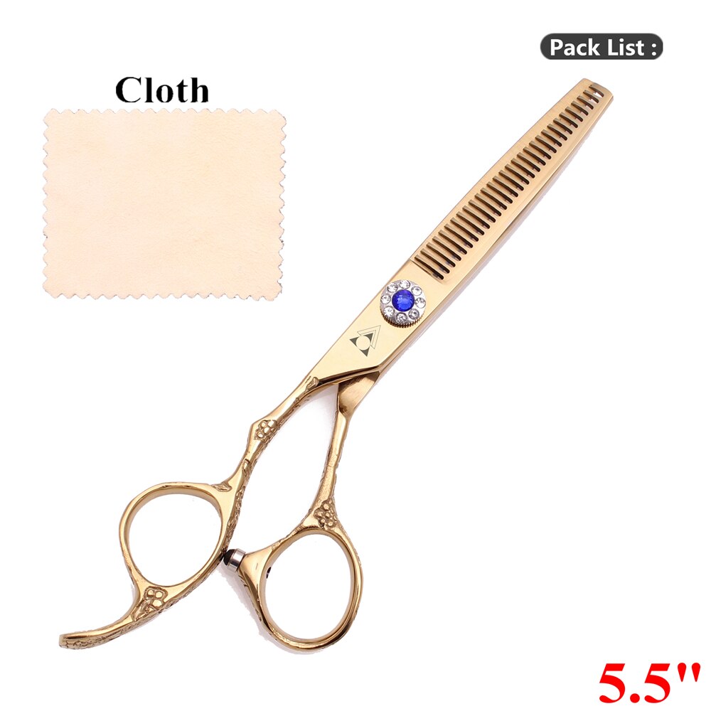 5.5 6.0 Barber Scissors Left Handed Hair Scissors 440C Japan Hairdressing Scissor Thinning Shears Hairdresser 8002#: 8002 JIN Ya 5.5