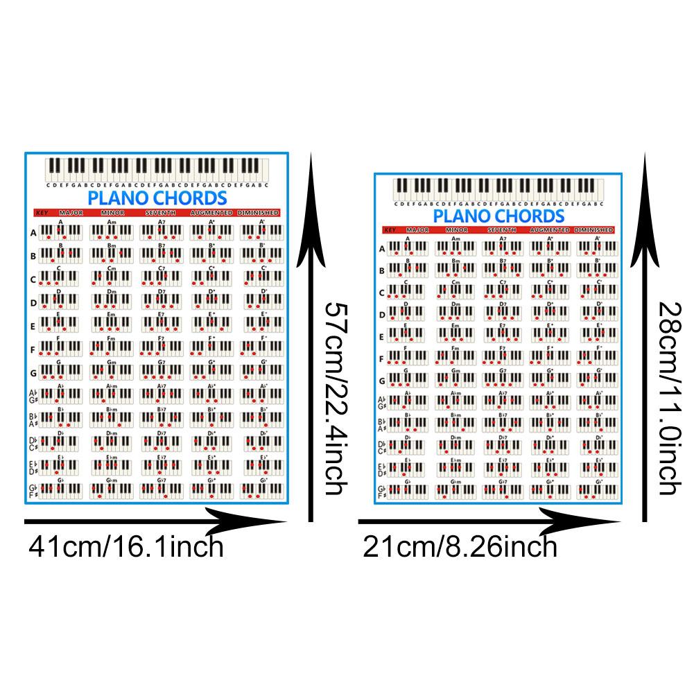 Piano Keys Fingering Chords Chart Beginner Student Practice Music Graphic Poster Piano Practice Tool Piano Accessories