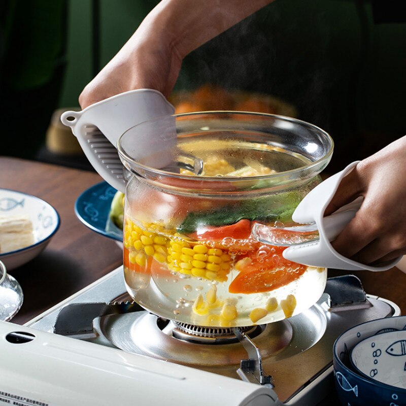 Panela de Sopa-resistente ao Calor de Vidro transparente Tigela De Vidro Com Tampa Macarrão Instantâneo Sopa Pote Utensílios de Cozinha Casa ZM805