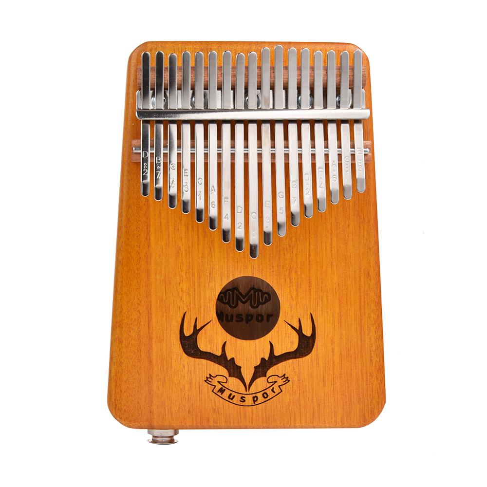 17 keys EQ Gecko Kalimba Mahogany Thumb Single Board Piano Calimba Finger Piano with Electric Pickup Tuner Hammer
