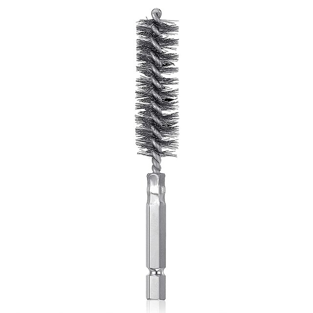 8/10/12/15/17Mm Draad Buis Borstel Machines Verf Remover Roest Cleaner Metalen handvat Schoorsteen Wassen Polijsten Gereedschap: Stainless Steel / 10MM