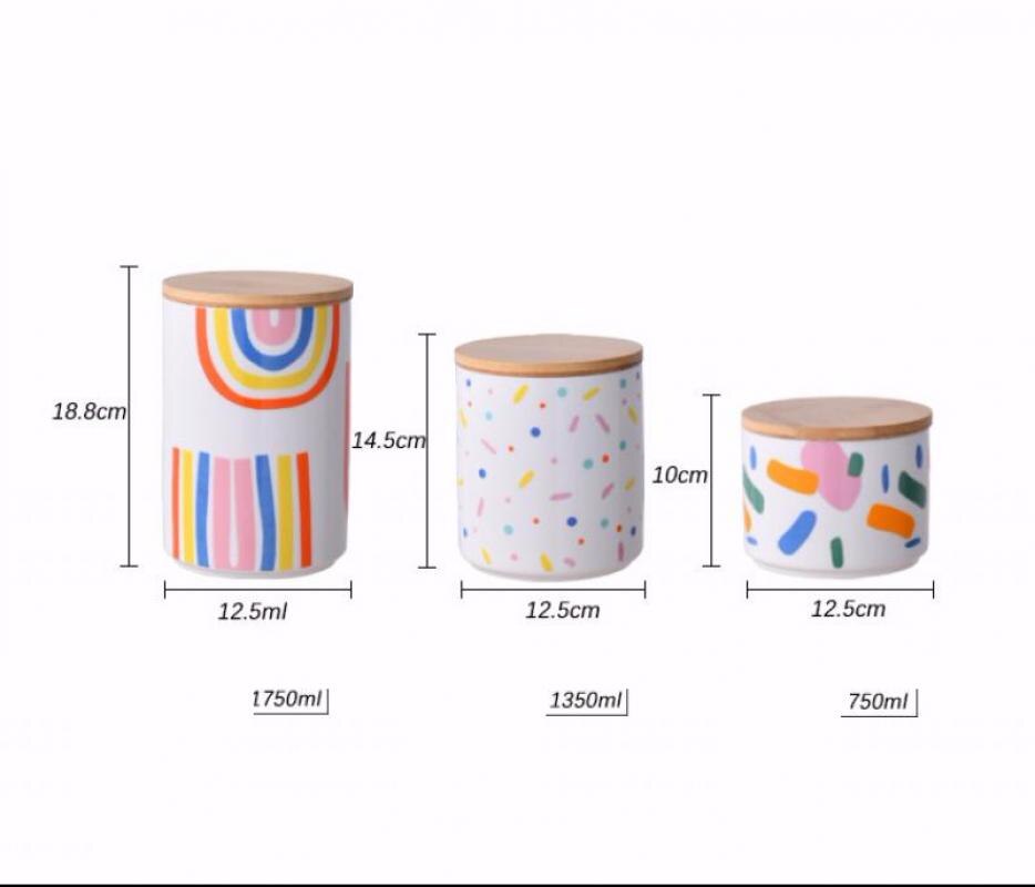 Frasco de armazenamento cerâmico colorido dampproof garrafas de armazenamento cozinha cerâmica selo pote cereais café chá tempero tanque com cobertura