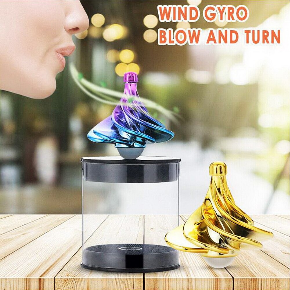 Children Desktop Box Toys Air Aerodynamic Wind Blown Silent Fingertip Flying Toy Fidget Spinner