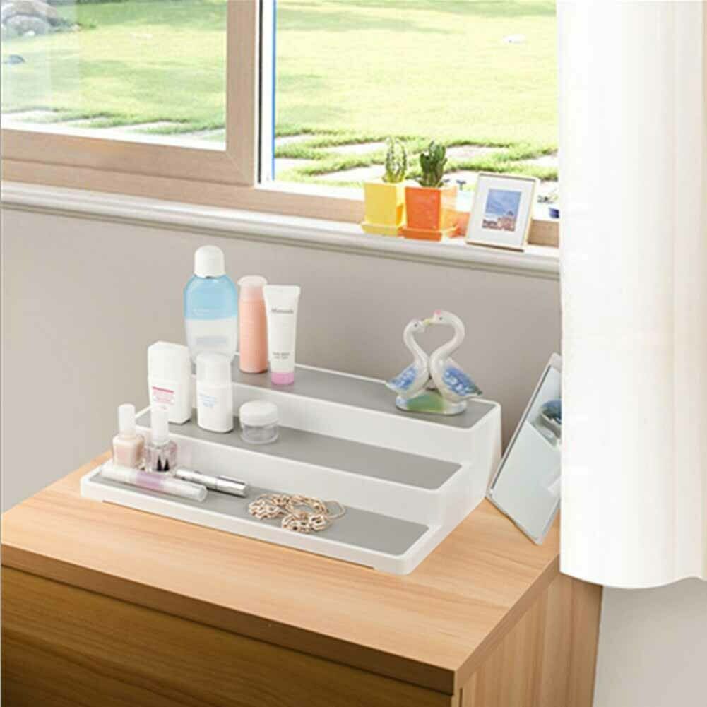 3 Tier Stair Step Cabinet Kitchen Spice Rack Jar Storage Organizer Shelf