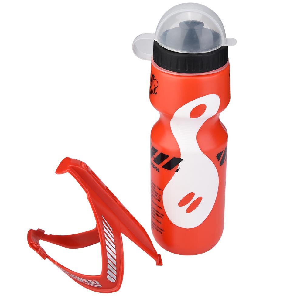 Polyethyleen Duurzaam 650 Ml Anti-Lek Water Fles Met Fiets Bidonhouder Kooi Beugel Voor Fietsen Mountainbikes: Rood