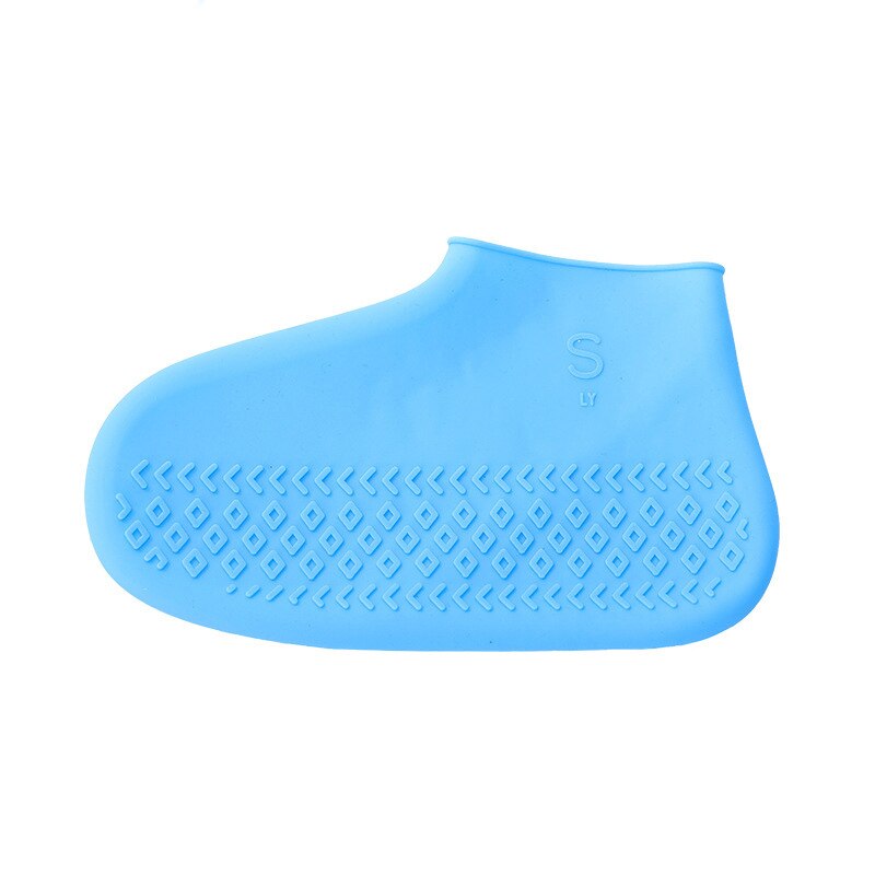 Outdoor latex schuh Stiefel Abdeckung Unisex Anti-slip Mehrweg Latex Schuh Abdeckungen Männer Frauen Wasserdichte Regen Boot Über schuhe: Blau / M