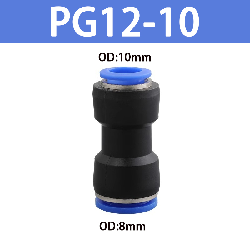 Manguera neumática de empuje tipo táctil, neumática, serie PG, 10mm, 8mm, 6mm, 12mm, 4mm, para acoplamientos rápidos neumáticos, PG6-4 PG6-8 PG6-10: YELLOW / 1-1 / 2 pulgadas