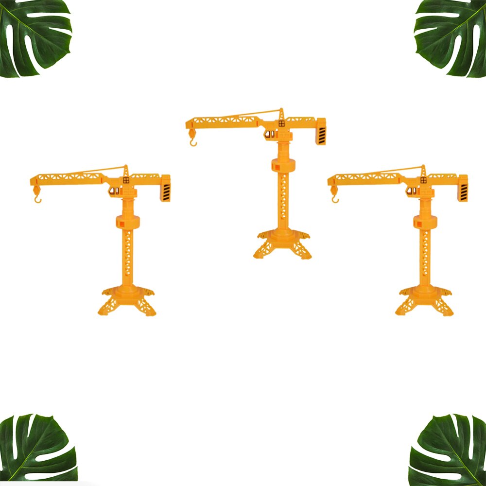 3pcs Construction Cranes Model Plastic Rotate Slewing Crane Toy for Kids Children