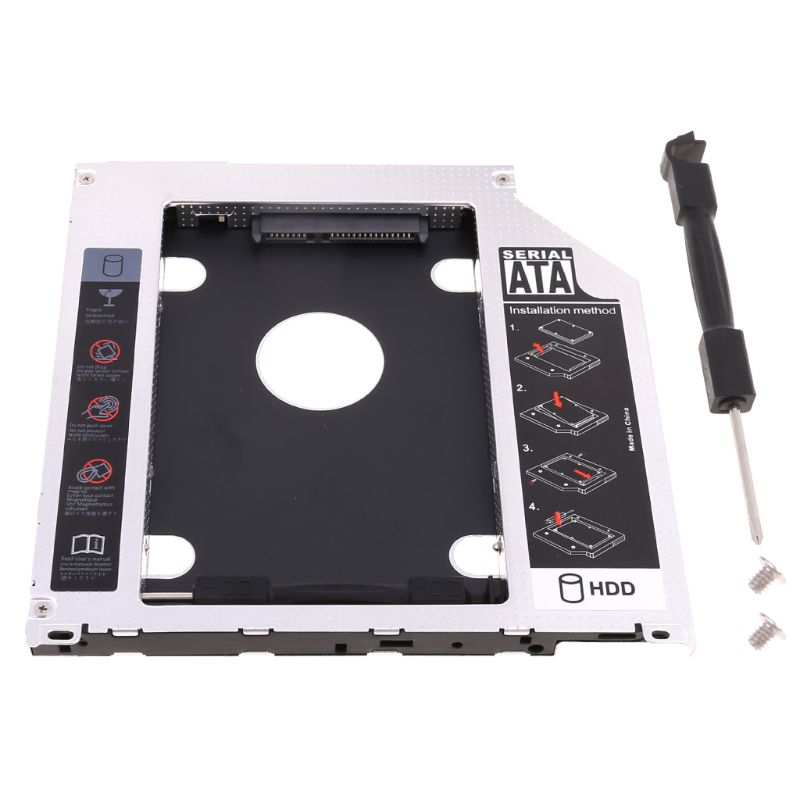 Second HDD Caddy SATA 2.5\" HDD SSD 9.5mm Enclosure For Apple Macbook DVD ROM K43B