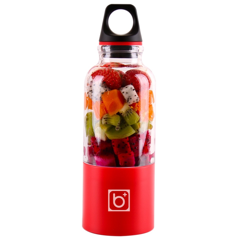 500ml bærbar juicerekop usb genopladelig elektrisk automatisk bingo grøntsager frugtsaft værktøjer maker kop blender mixer flaske: Rød