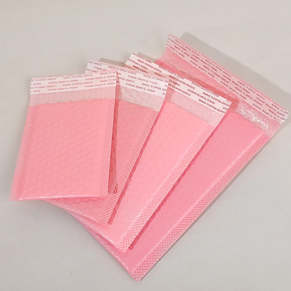 50-10 Uds. Sobre de burbujas negro/rosa autosellado acolchado sobres de burbujas paquetes de impermeables para suministros de maquillaje de joyería