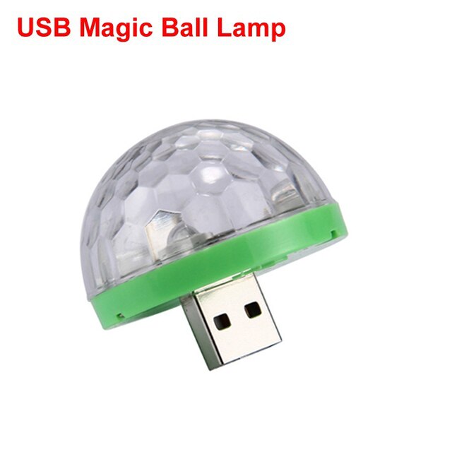 Luz giratoria colorida para escenario, bombilla LED de mezcla con USB, para fiestas, discotecas, DJ, colores RGB, ambiente de baile: USB