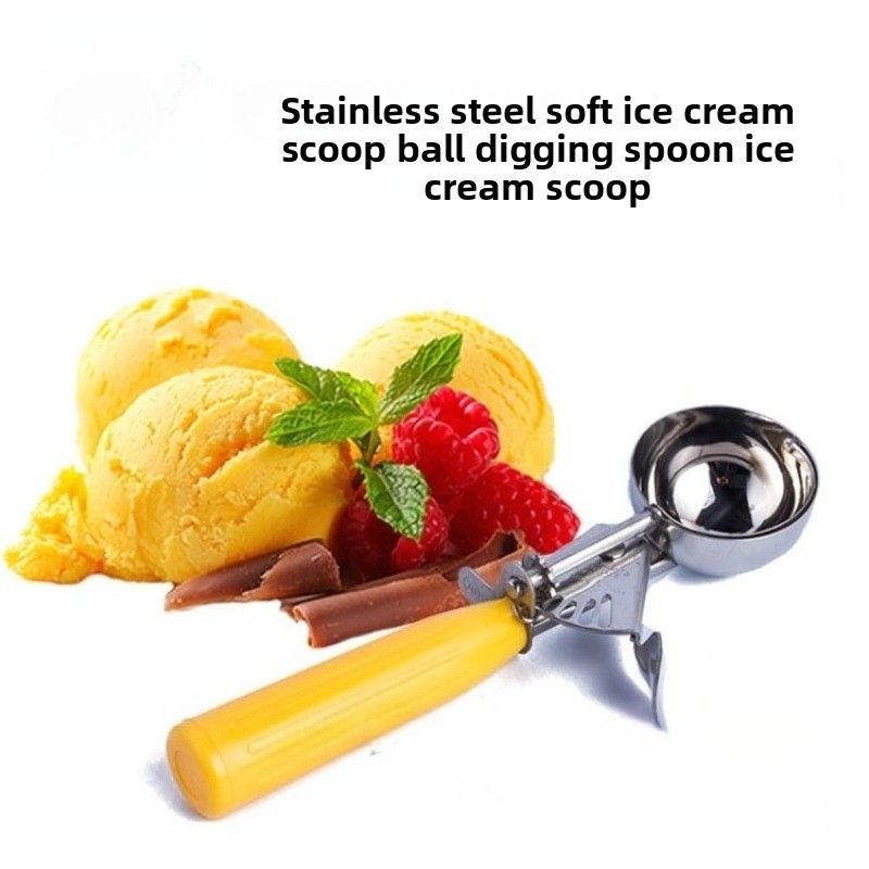 Stainless steel durable ice cream scoop, convenient tool for digging balls, ice cream scoop