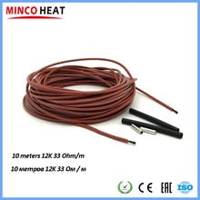 Minco Warmte Carbon Fiber Verwarming Kabel 12K Warme Vloer Kabel Voor Anti-Bevriezing Planten Bodem Warmte 33 Ohm/M Infrered Warmte Kabel 10M