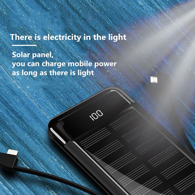Video's over Wat is 10000mAh 20000mAh Hoge Capaciteit Draadloze Zonne-energie Powerbank Mobiele Oplaadapparaat