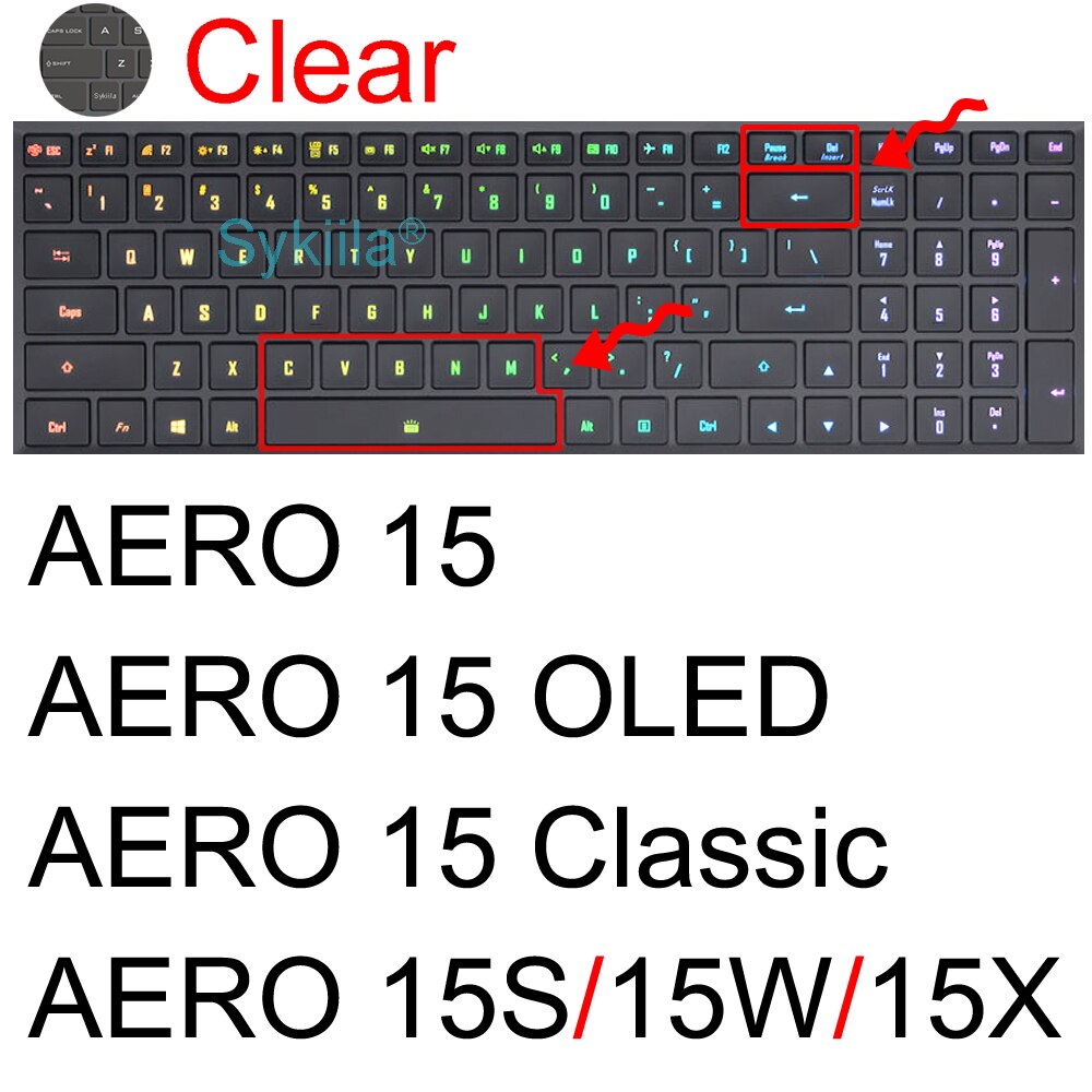 Housse de clavier pour Gigabyte Aero 15 17 HDR 15W 15X Aorus 5 7 15G 15P 17G 17X G5 G7 KC A7 étui de protection pour ordinateur portable: AERO 15 15W 15X