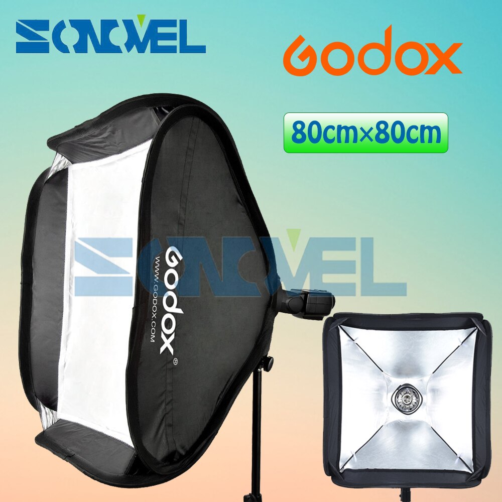 Godox Softbox Difusor Refletor de 80*80 cm/32 "x 32" 80x80 cm Softbox Kit Bolsa para Câmera Nikon Flash de Estúdio fit Bowens Elinchrom