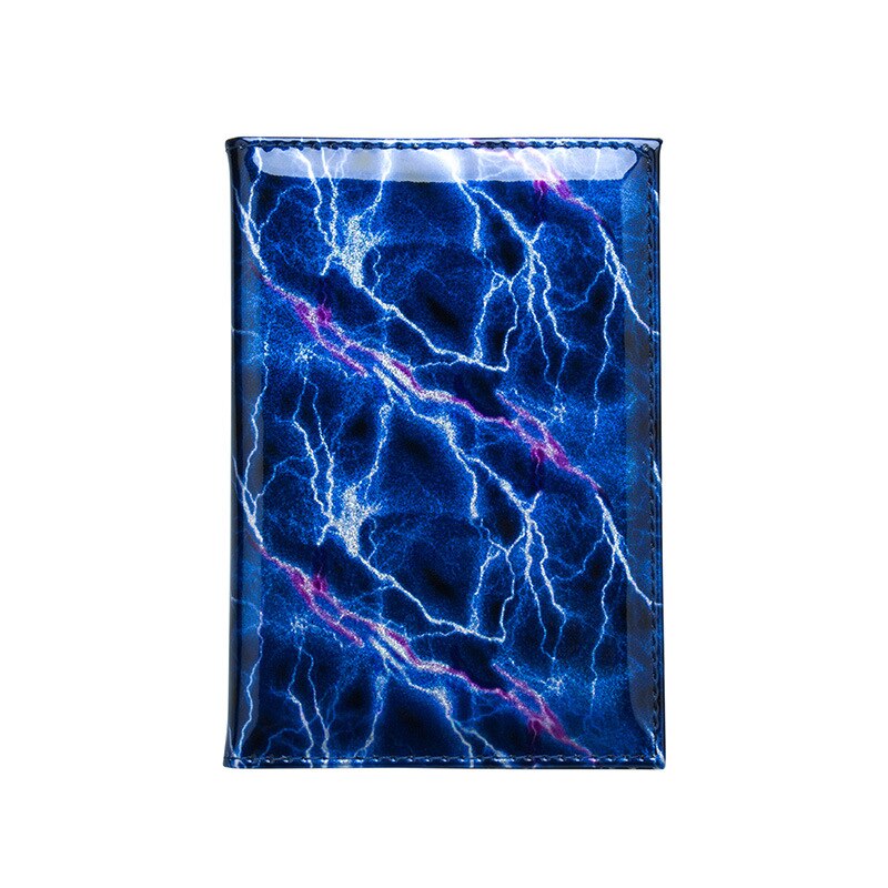 Zoukane Pu Leather Lightning Striped Passport Cover Blue Holder Passport Shiny Cover Man Folders Tickets ZSPC02: blue