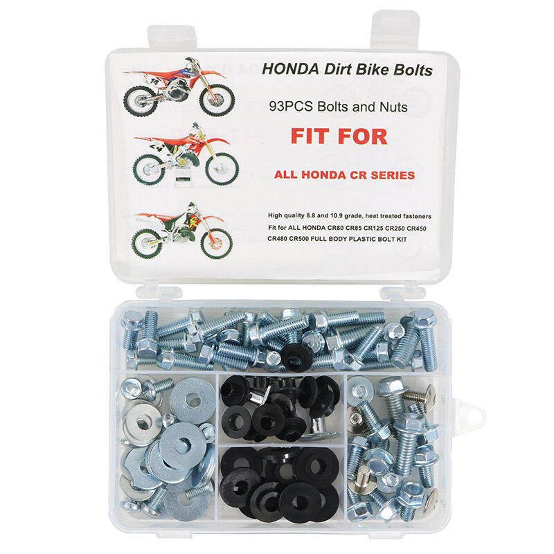 Fit Voor Honda CR80 CR85 CR125 CR250 CR500 Compleet Plastics Body Bolt Kit 80 85 125 250 450 480 500 dirt Bike Bouten Kit: Silver