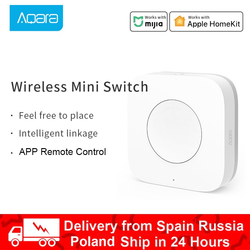 Xiaomi aqara mini switch nøgle smart trådløs fjernbetjening en nøglekontrol multifunktionel intelligent zigbee wifi til homekit mijia app