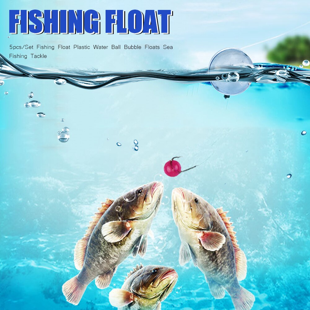 Ensemble de 5 flotteurs de pêche portables en ABS, boules d&#39;eau, à bulles, accessoires pour la pêche en mer, appâts pour la flottaison du pain
