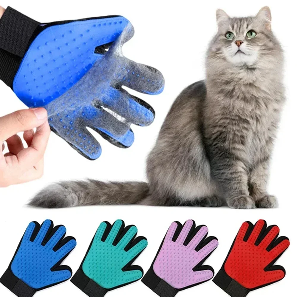 Dog Grooming Gloves Rubber Pet Hair Remover Cleaning Brushes Essential Bathing Supplies for Cats Fur Friendly Gloves Effective