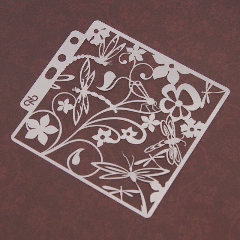 9 Stks/set Boom Airbrush Schilderen Stencil Diy Scrapbooking Album Craft Herbruikbare T3EA