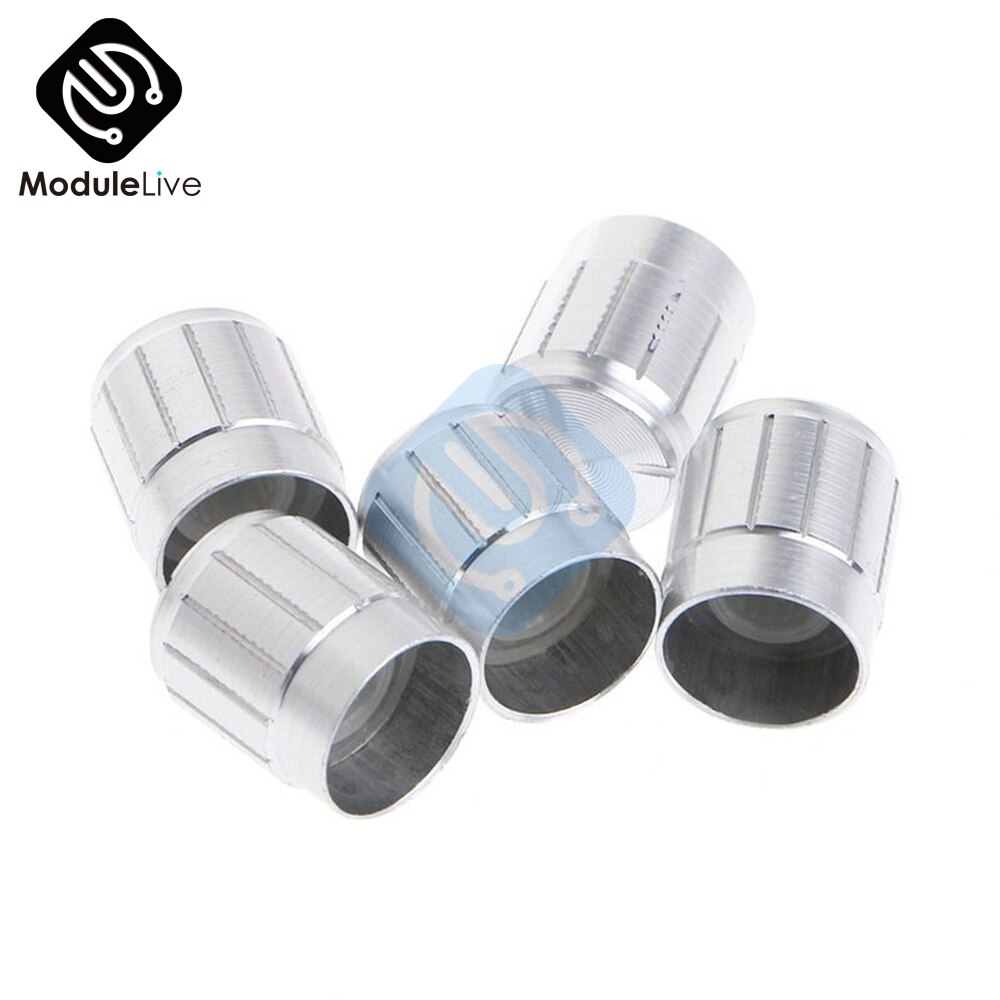 10Pcs WH148 Switch Caps Volume Control Rotary Knobs Cap Black Gold Sliver For 6mm Knurled Shaft Potentiometer: Silver
