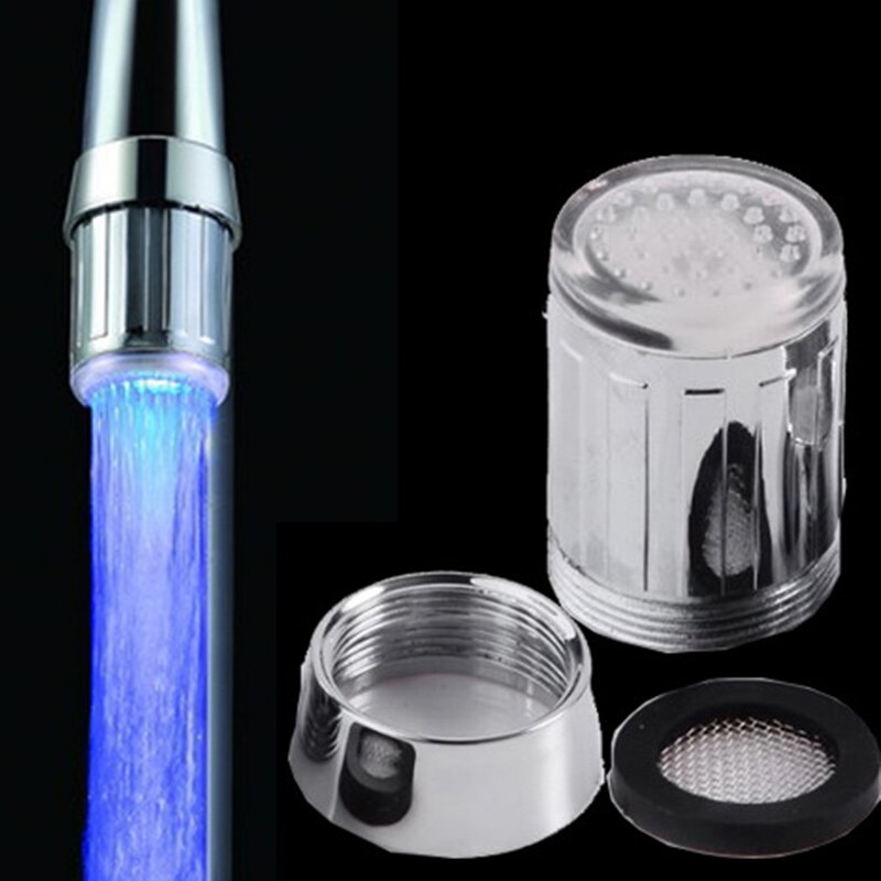 LED Luminous Light-up Water Faucet Shower Tap Basin Water Nozzle Bathroom Kitchen Heater Faucets Thermostat
