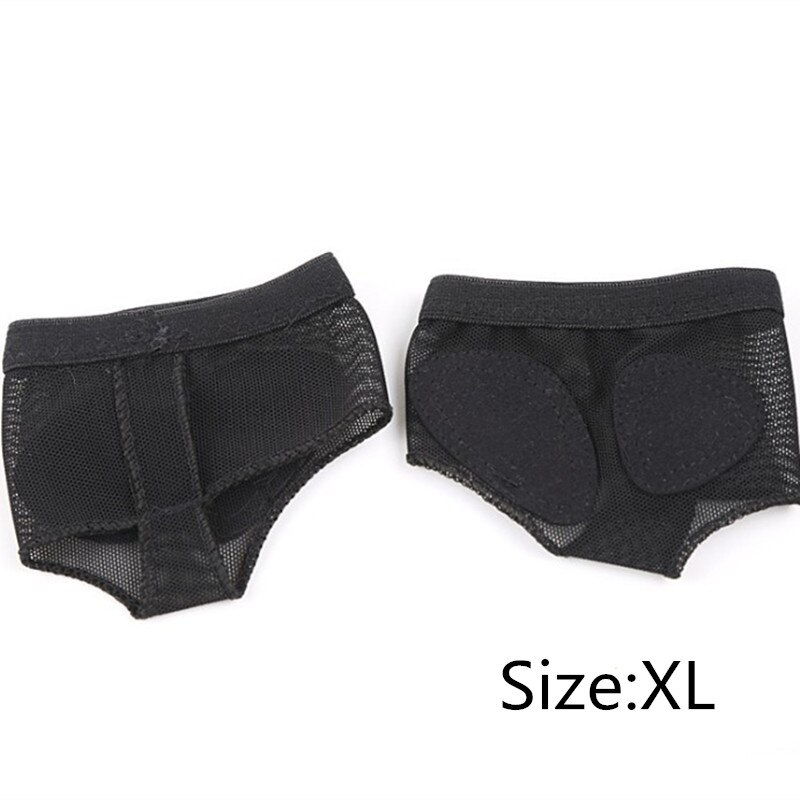 1 paar XS-XL Atmungsaktive Bauch Dance Ballett Halb Sohle Elastische Kappe Pad: Black-XL