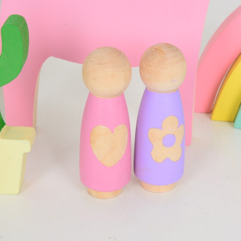 1 set bemalte holzpuppen, beliebtes zakka-puppen-dekorationsset für zuhause, foto-requisiten, tischdekoration
