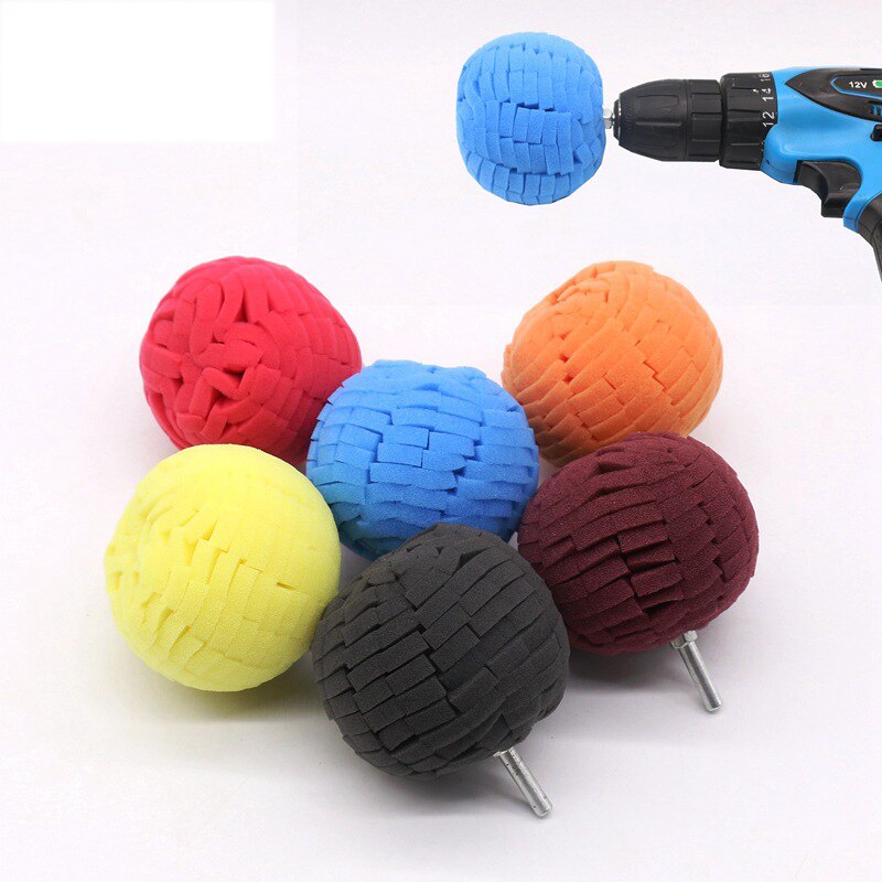 3 inch car polishing disc set wheel hub steel rim polishing waxing sponge wheel thin cone polishing pad ball type 5 pieces