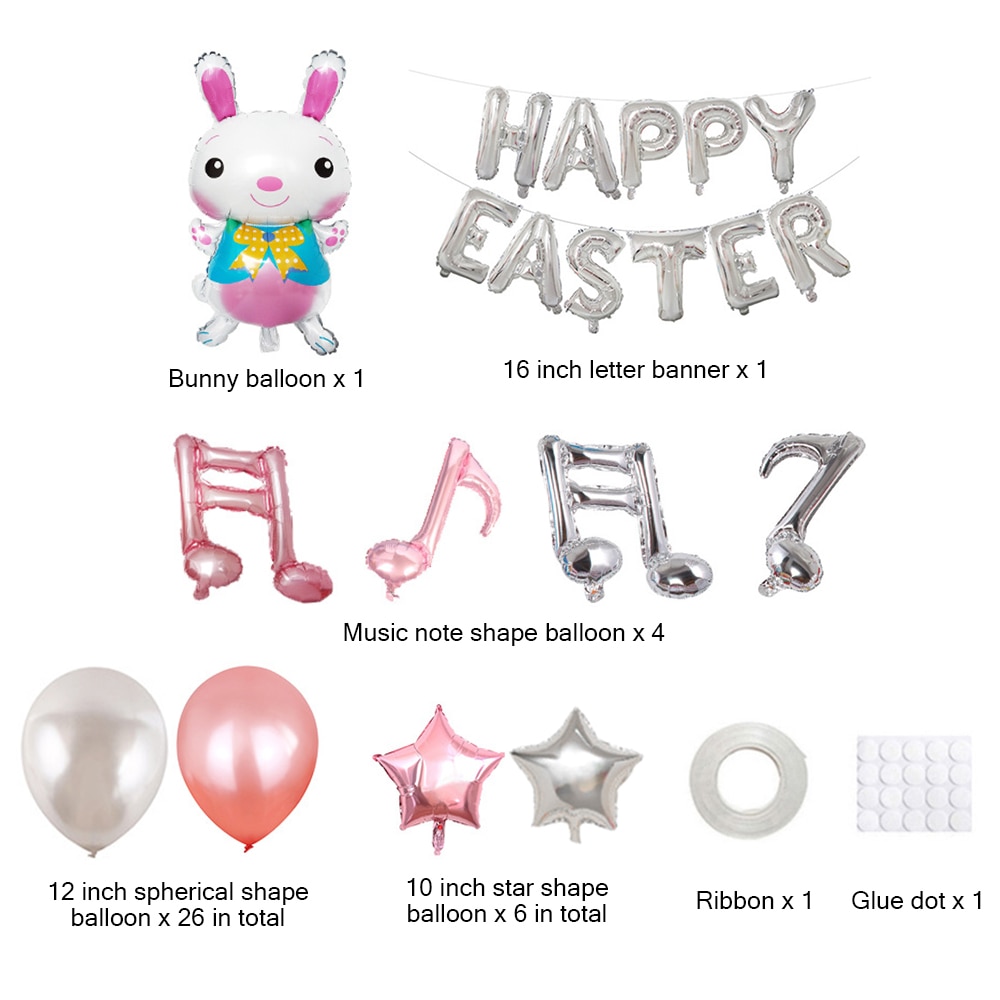 Easter Balloon Set Easter Decorations Mylar Balloon Baby Shower Birthday Party Backdrop Balloon Banner