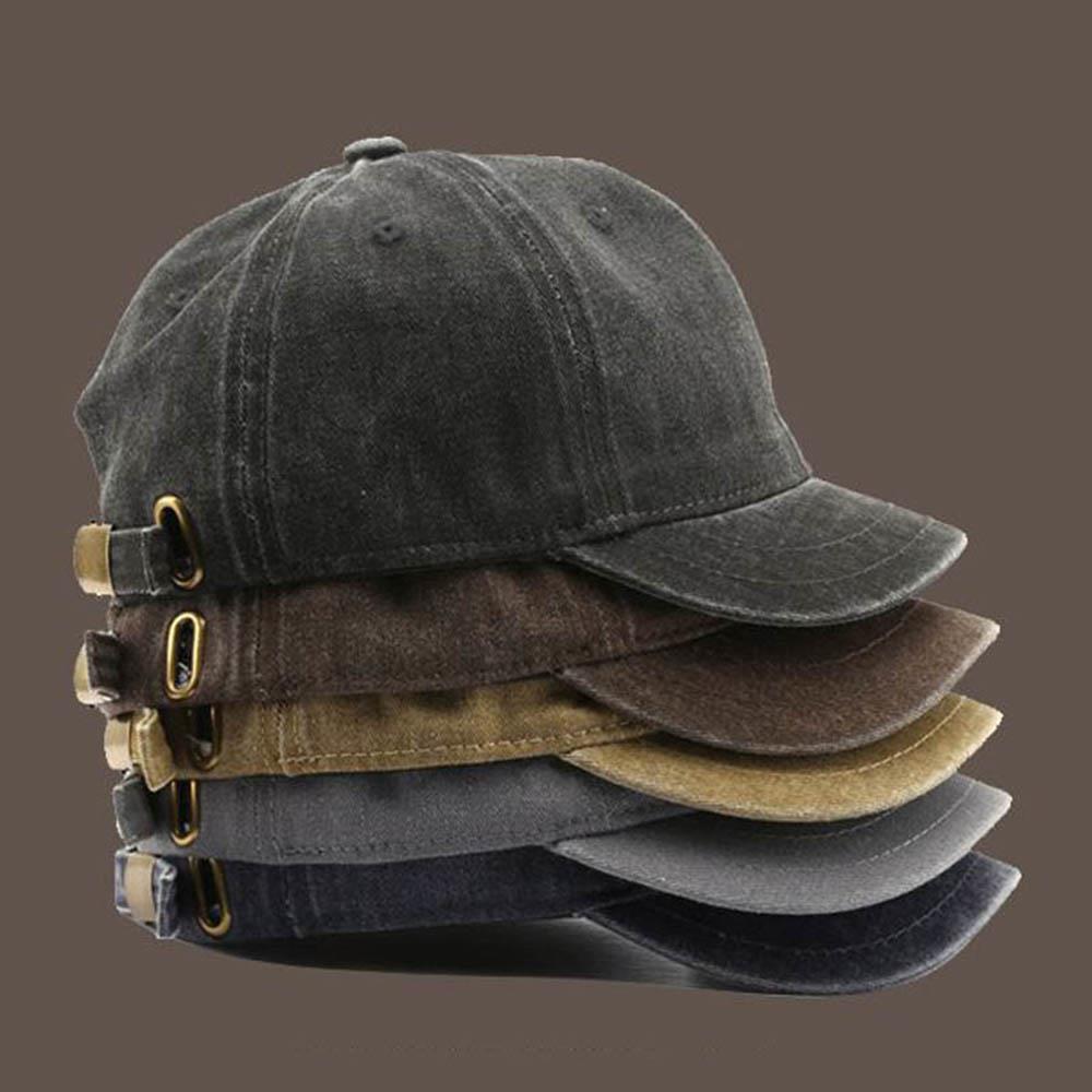 Gorras de béisbol de ala corta Retro para hombre y mujer, gorros con visera ajustable de Color sólido para exteriores, ropa informal de algodón, gorros de Hip Hop