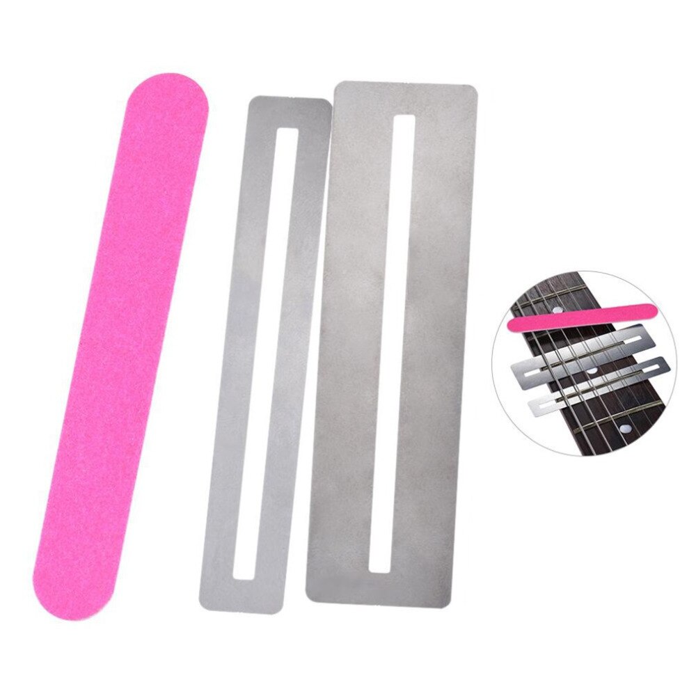 Guitar Fret Repairing Tool Set Stainless Steel Fretboard Guard Protector &amp; Fretwire File Sanding Cleaning Polish Luthier Tool